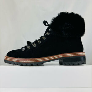 Kate Spade black winter boots Size 10M black Robin faux fur lug heel womens